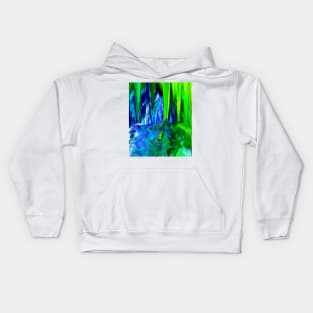 Melted Glitch (Blue & Green) Kids Hoodie